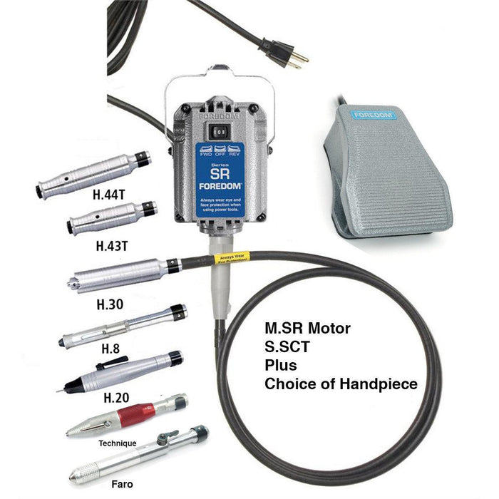 Foredom M.SR Hang-up Motor, C.SCT-1 Metal Housing Foot Control and Your Choice of Handpiece - Otto Frei