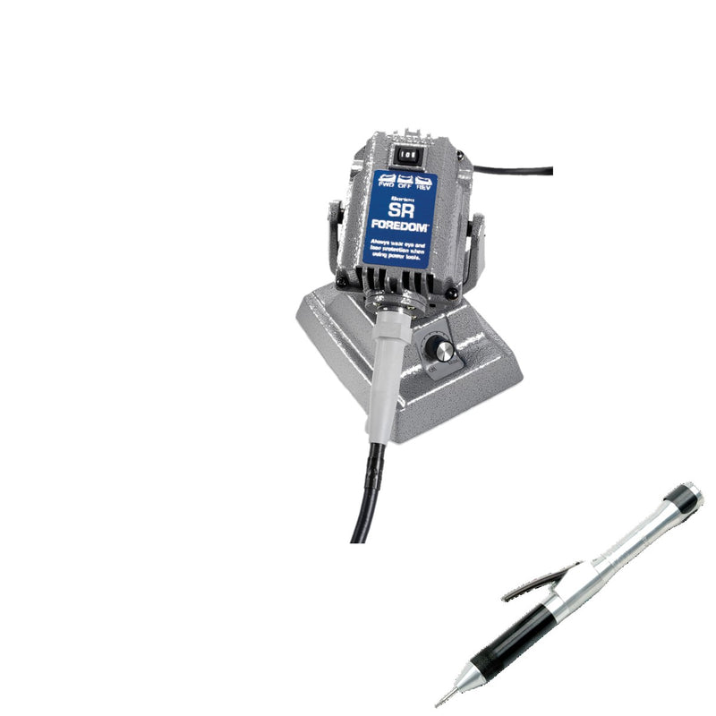Foredom M.SRM bench motor with built-in dial control, and H.18 handpiece