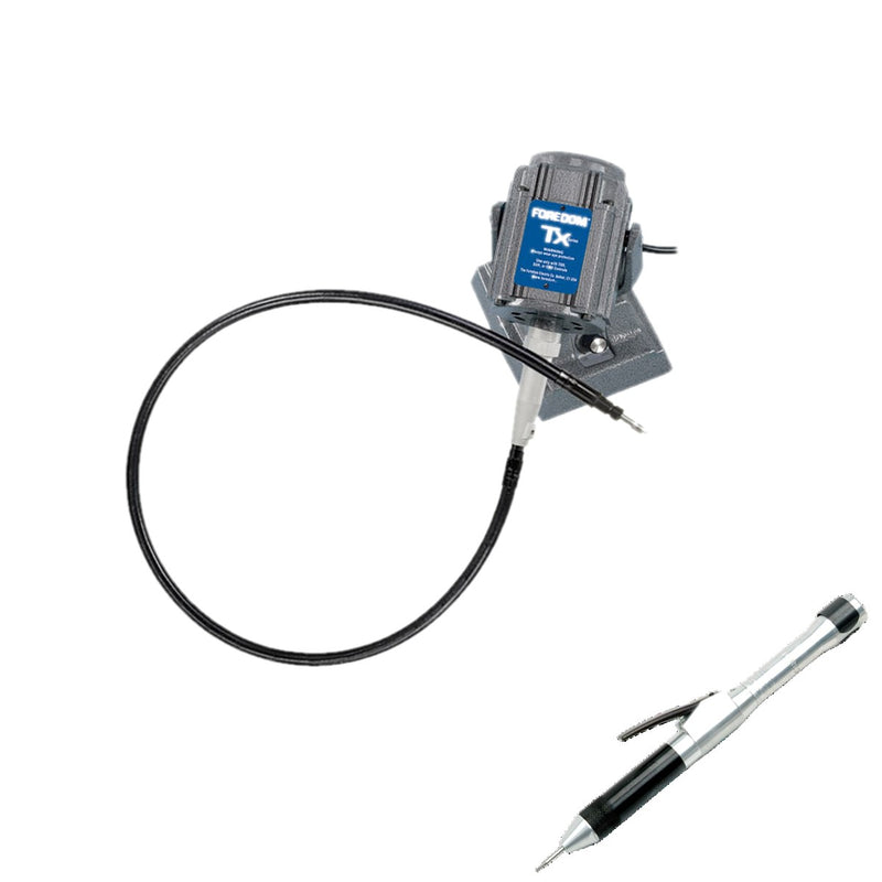 Foredom M.TXM bench motor with built-in dial control, and H.18 handpiece