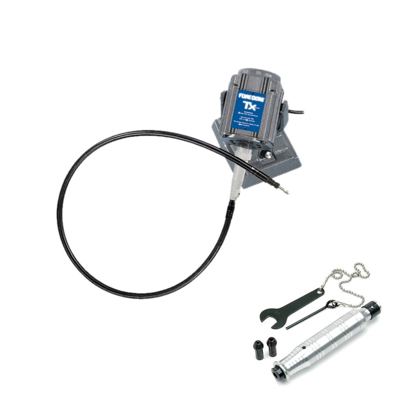 Foredom M.TXM bench motor with built-in dial control, and H.44T handpiece