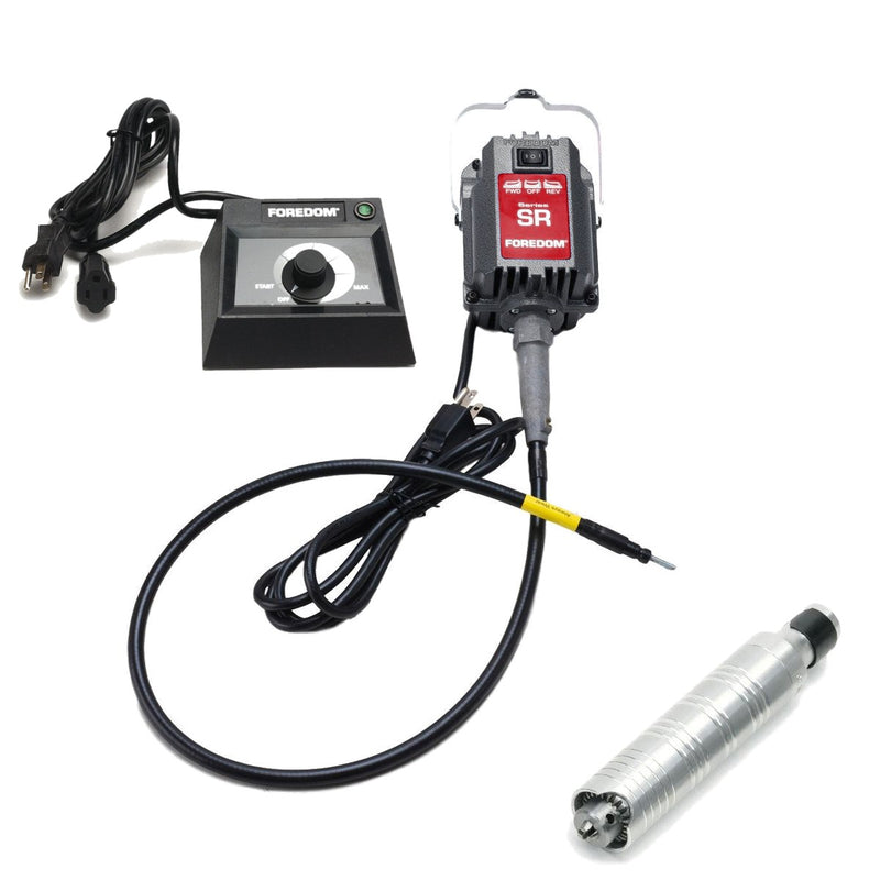 Foredom SR 230V flex shaft motor with C.EMH-2 table top dial control, and H.30 handpiece