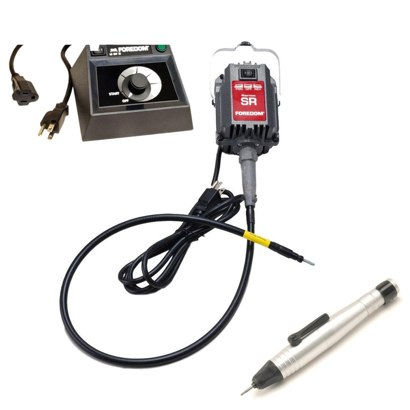 Foredom SR 230V flex shaft motor with C.EMHF-2 dual speed range dial control, and H.20 handpiece