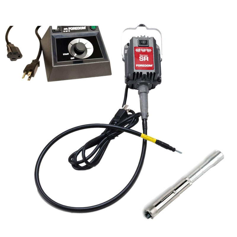 Foredom SR 230V flex shaft motor with C.EMHF-2 dual speed range dial control, and H.8 handpiece