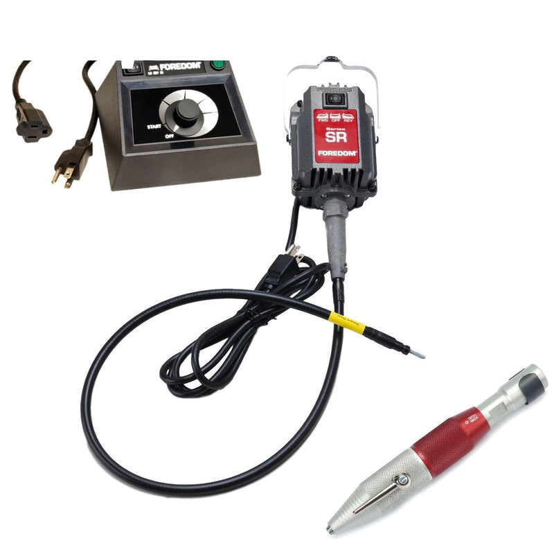 Foredom SR 230V flex shaft motor with C.EMHF-2 dual speed range dial control, and Technique Swiss handpiece