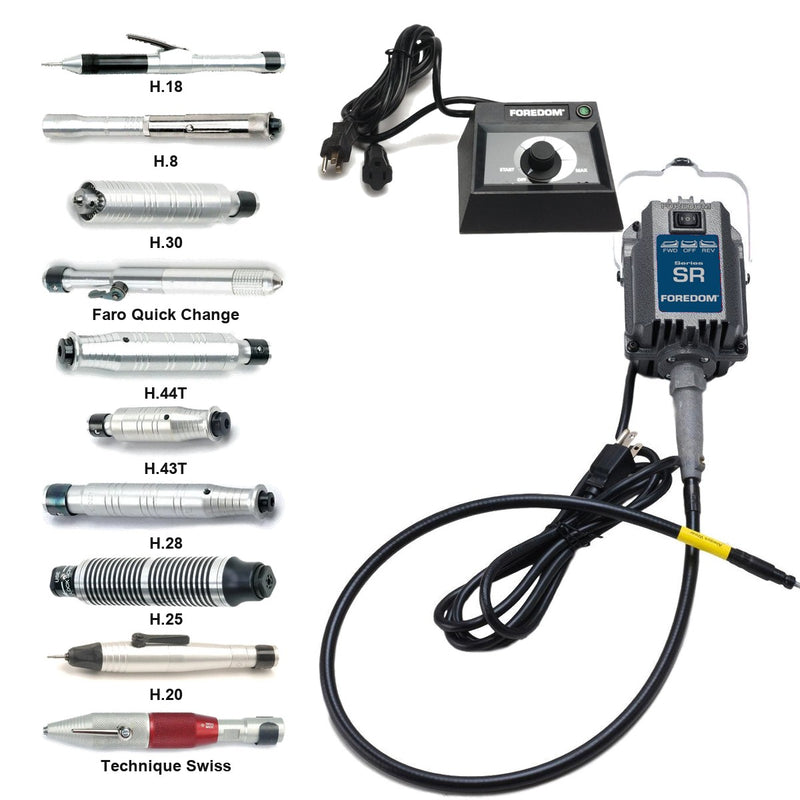 Foredom SR 115V flex shaft motor with C.EM-1 dial control and choice of handpiece