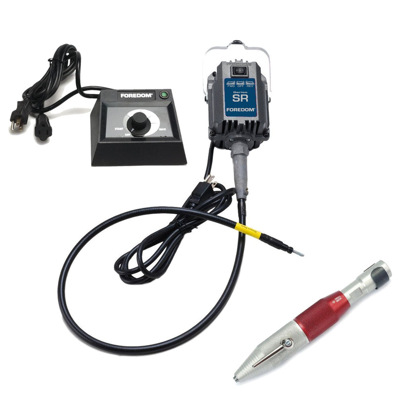 Foredom SR 115V flex shaft motor with C.EM-1 table top dial control, and Technique Swiss handpiece