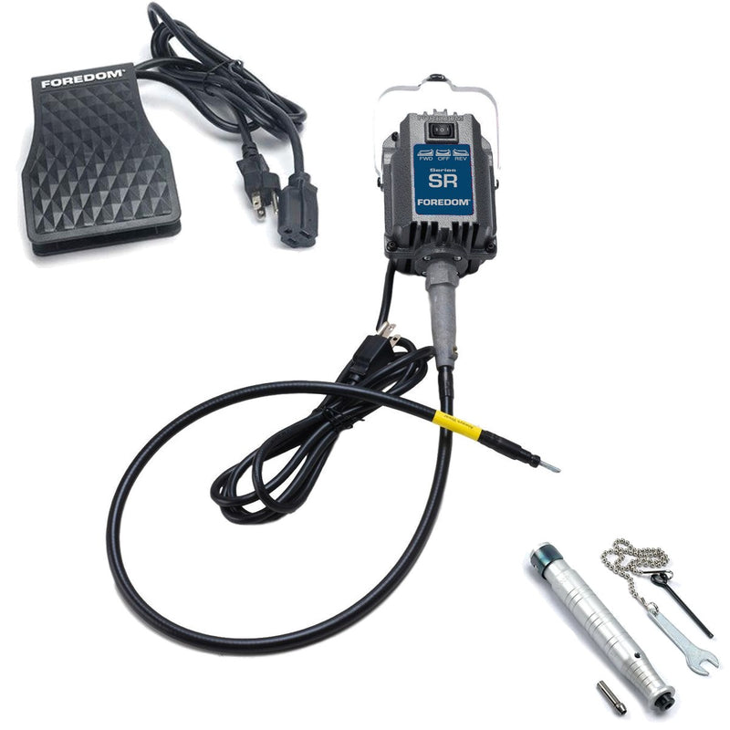 Foredom SR 115V flex shaft motor with C.FCT-1 foot control, and H.28 handpiece