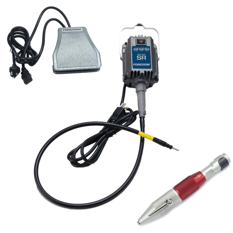 Foredom SR 115V flex shaft motor with C.SCT-1 cast iron foot control, and Technique Swiss handpiece