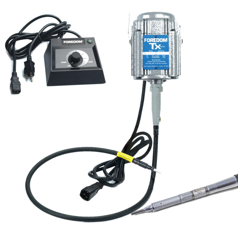 Foredom TX 115V flex shaft motor with C.EMX-1 dial control, Badeco 217 handpiece (no duplex spring)