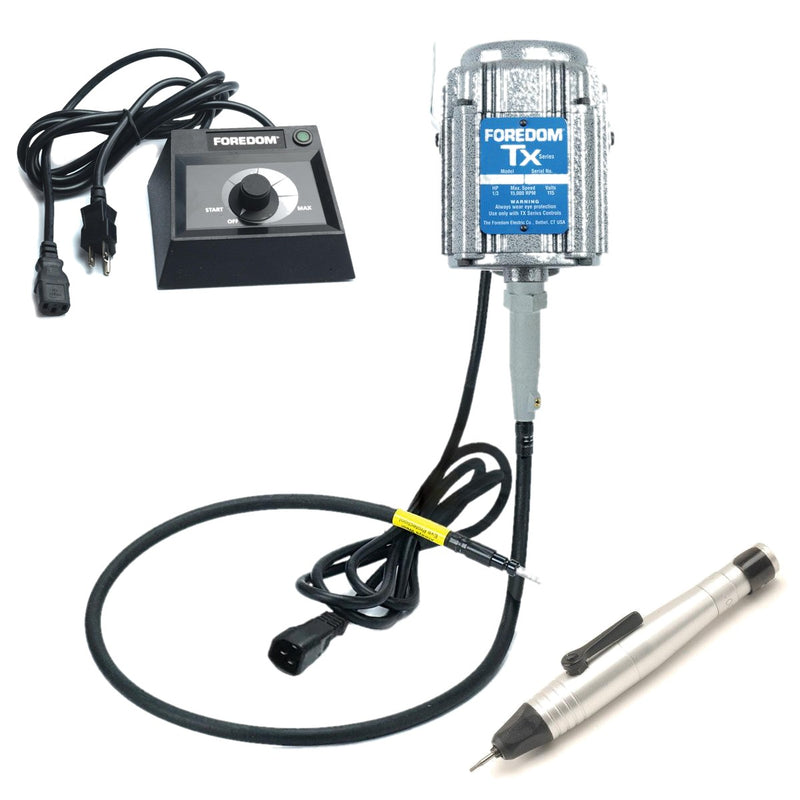 Foredom TX 115V flex shaft motor with C.EMX-1 table top dial control, and H.20 handpiece