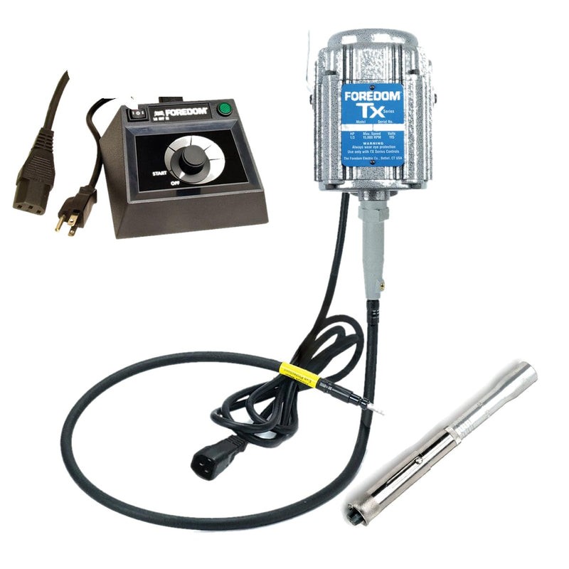 Foredom TX 115V flex shaft motor with C.EMXF-1 dual speed range dial control, and H.8 handpiece