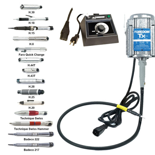 Foredom TX Flex Shaft with C.EMXF-1 Dual Speed Dial Control and Handpiece Choice