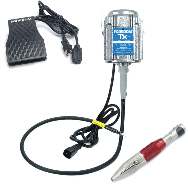 Foredom TX 115V flex shaft motor with C.TXR-1 foot control, and Technique Swiss handpiece