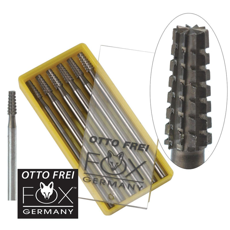 Fox Fig. 23 Cone Square Cross Cut Burs .60mm-2.50mm - Otto Frei
