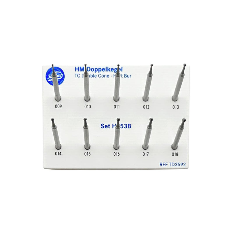 Fox-Komet H253B Carbide Hart 90 Degree Bur Kit-10 Pieces .90mm to 1.80mm - Otto Frei