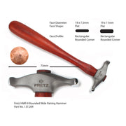 Fretz HMR-9 Rounded Wide Rasing/Embossing Hammer - Otto Frei