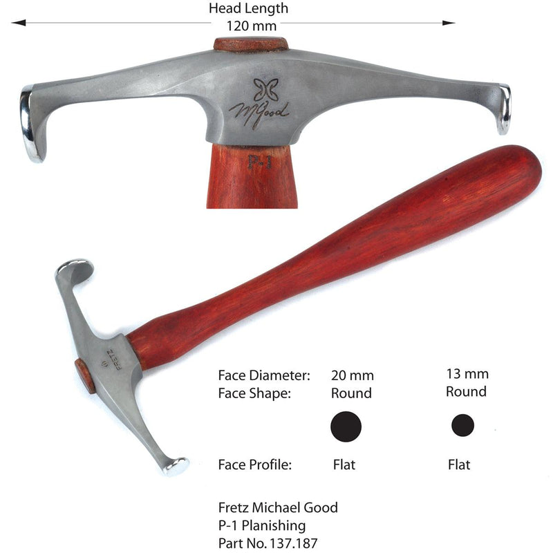Fretz Michael Good P-1 Planishing Hammer 120mm - Otto Frei