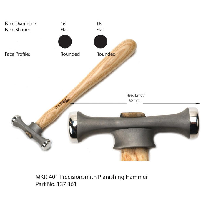 Fretz MKR-401 Maker Precisionsmith Plannishing Hammer - Otto Frei