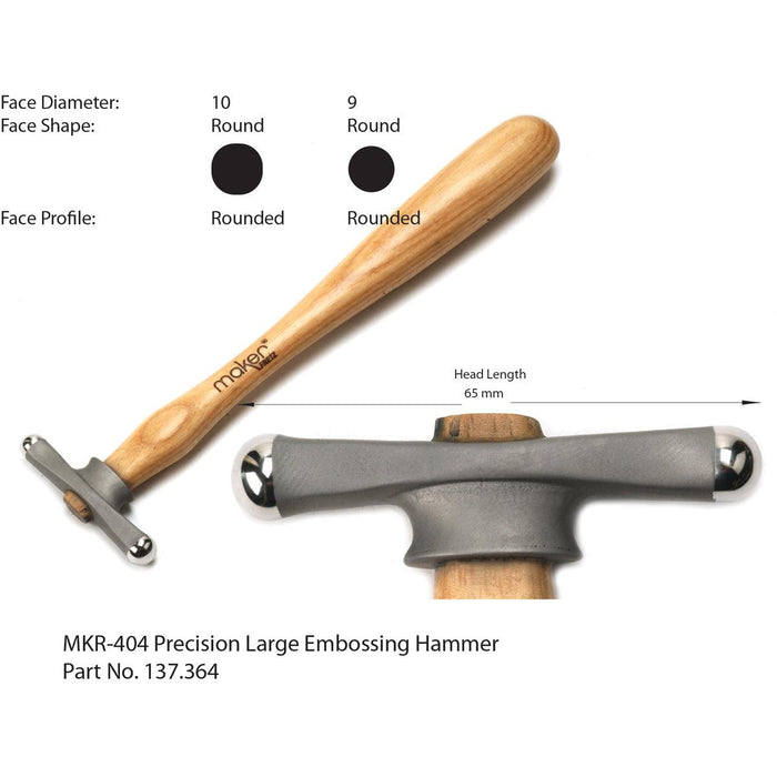 Fretz MKR-404 Maker Precisionsmith Large Embossing Hammer - Otto Frei