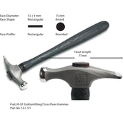 Fretz Revere R-GF Goldsmithing/Crosspein Hammer - Otto Frei