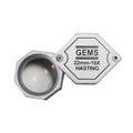 GEMS 10X-22mm Hexagon Triplet Loupe-Silver-with Achromatic Lens