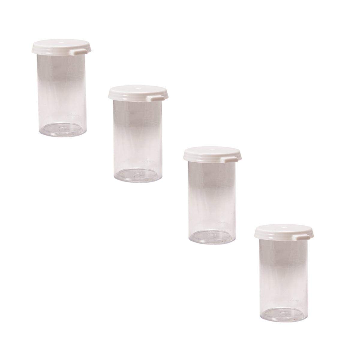 Clear Plastic Storage Vials with Snap Caps, Set of 4 | Otto Frei