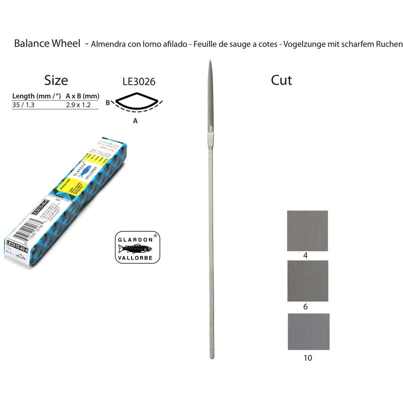 Glardon-Vallorbe Balance Wheel Escapement Files - LE3026 - Otto Frei