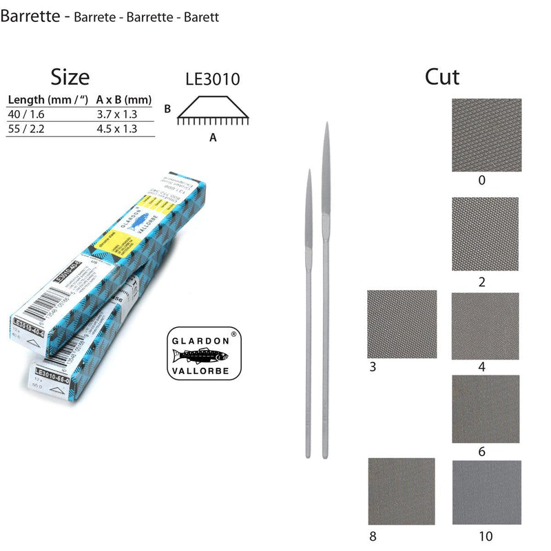 Glardon-Vallorbe Barrette Escapement Files - LE3010 - Otto Frei