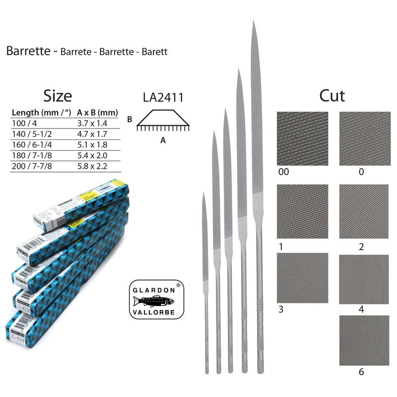 Glardon-Vallorbe Barrette Needle Files - LA2411 - Otto Frei