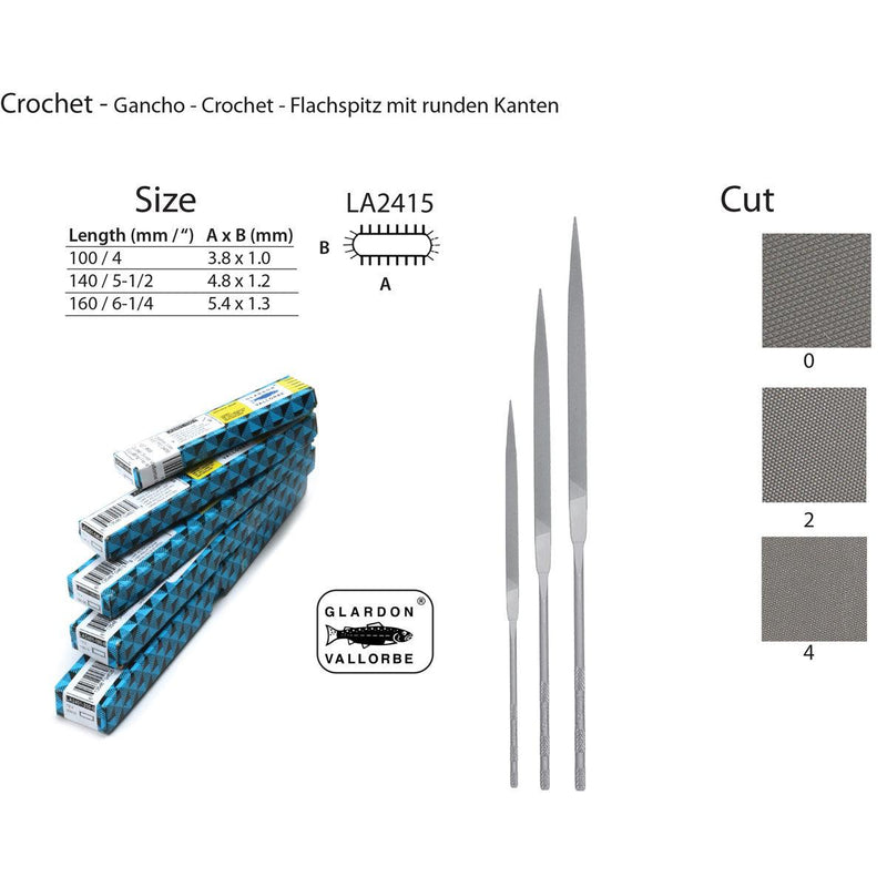 Glardon-Vallorbe Crochet Needle Files - LA2415 - Otto Frei