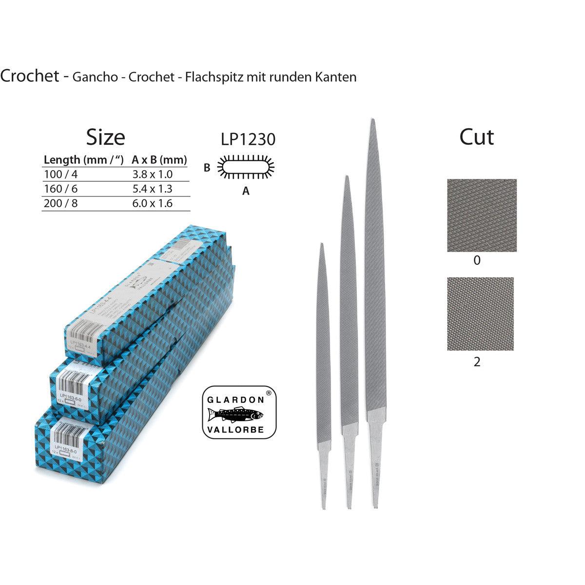 Glardon-Vallorbe Crochet Precision Files LP1230 | Swiss Made