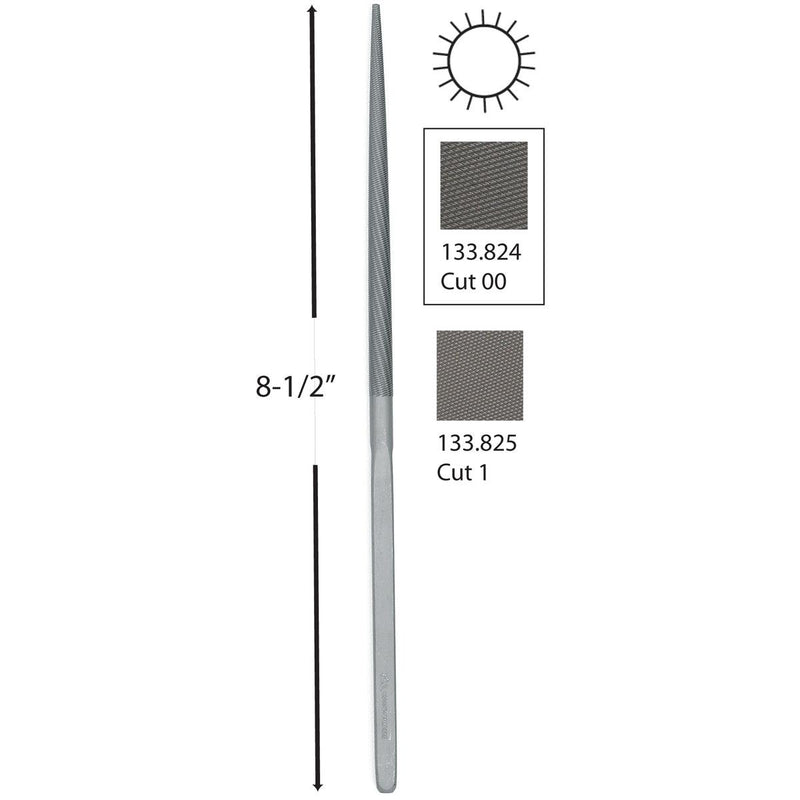 Glardon-Vallorbe Halibis File LH2610 Round-8-1/2" Cuts 00 & 1 - Otto Frei