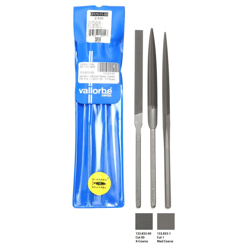 Glardon-Vallorbe Habilis LH2631 File Sets of 3-Cut 00 & Cut 1 - Otto Frei