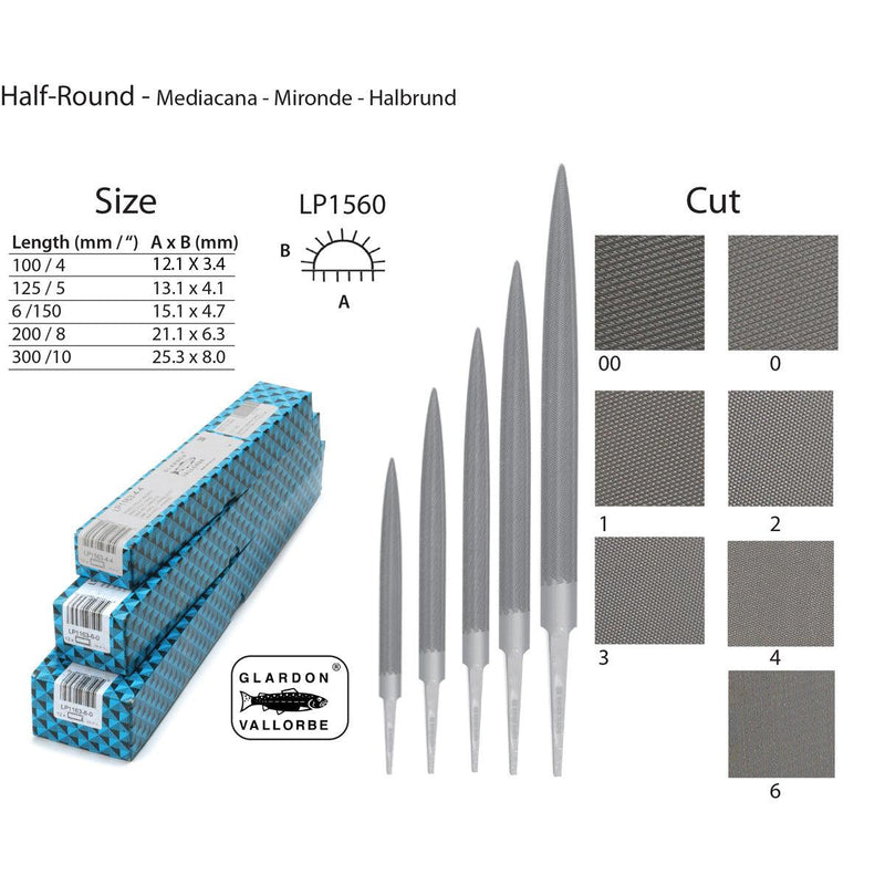 Glardon-Vallorbe Half-Round Precision Files - LP1560 - Otto Frei