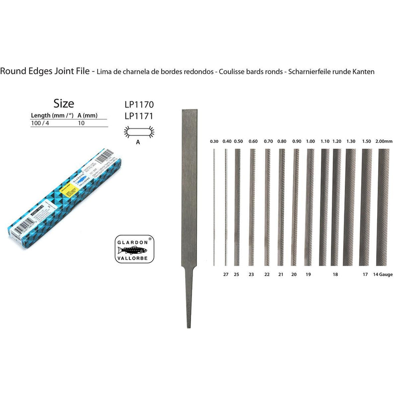 Glardon-Vallorbe Joint Round Edge Precision Files - LP1170/LP1171 - Otto Frei