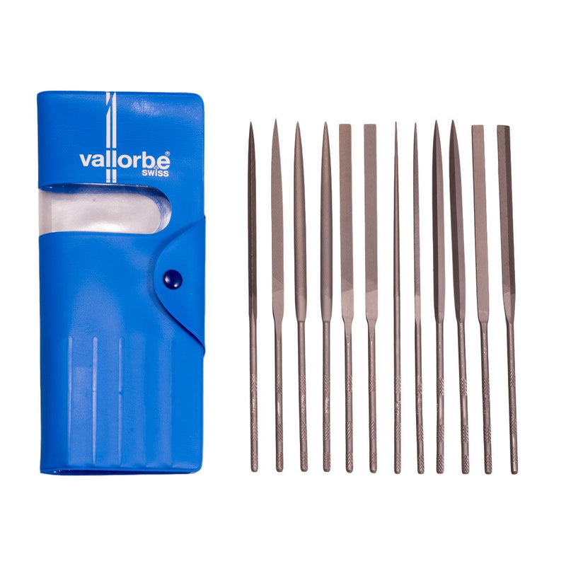 Glardon-Vallorbe LA2483-0 Needle File Set Of 12 - 6-1/4" (160mm) Cut 0 Coarse - Otto Frei