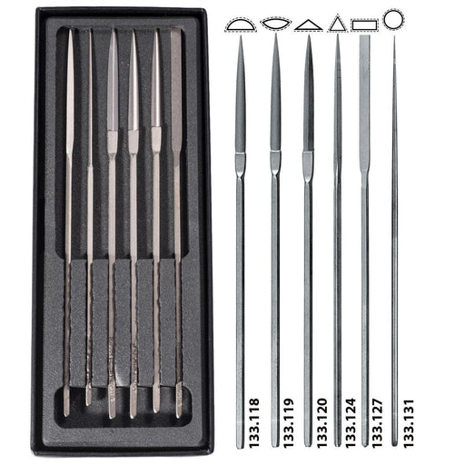 Glardon-Vallorbe LEC3062-55-G10 Buff File Set of 6-Escapement File Shapes - Otto Frei