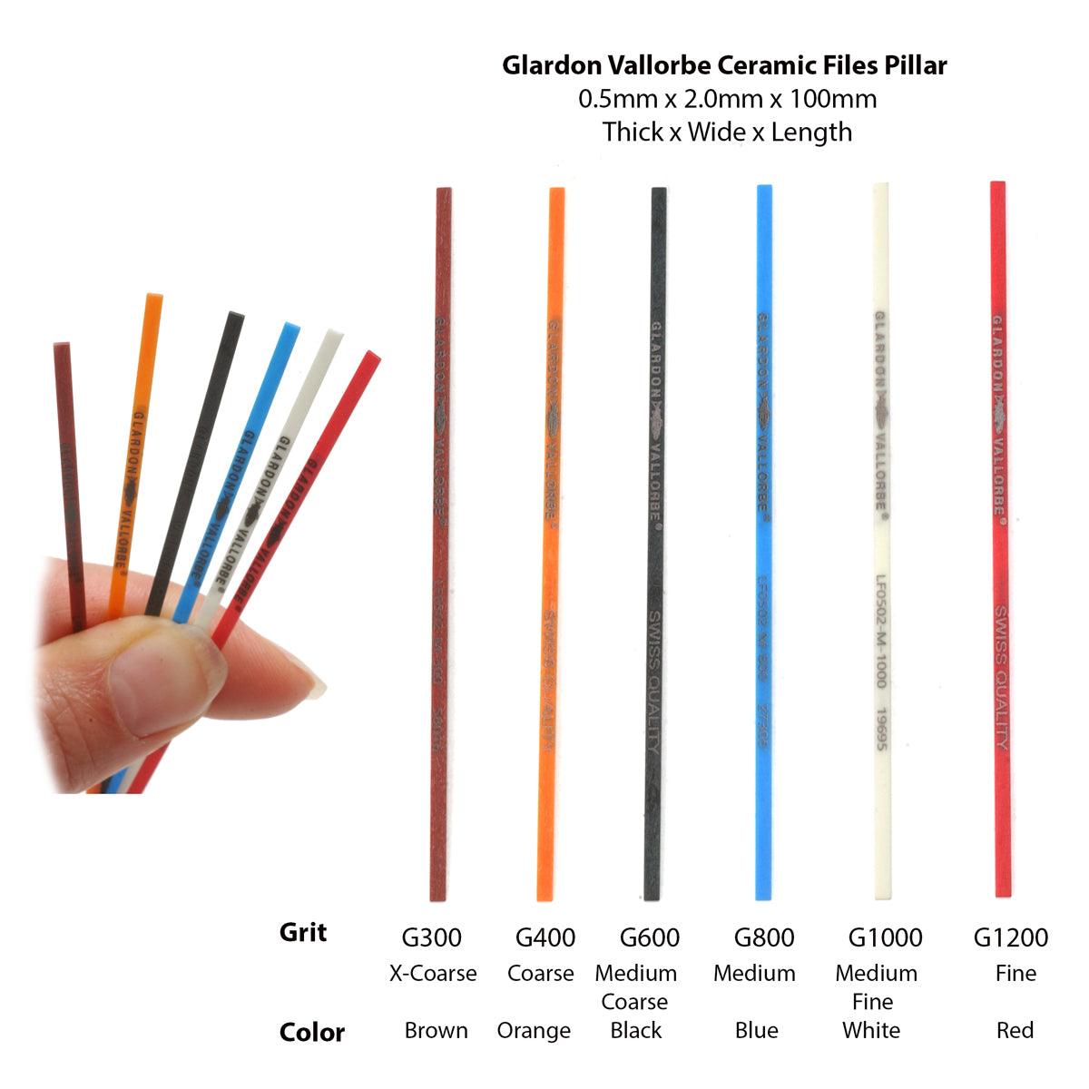 Glardon-Vallorbe Ceramic Fiber Files Pillar 0.5x2x100mm | LF0502-M