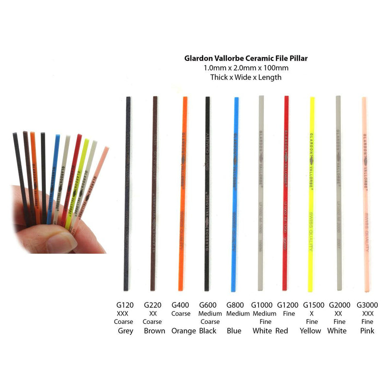Glardon-Vallorbe Ceramic Fiber Files-1mm x 2mm x 100mm - Otto Frei