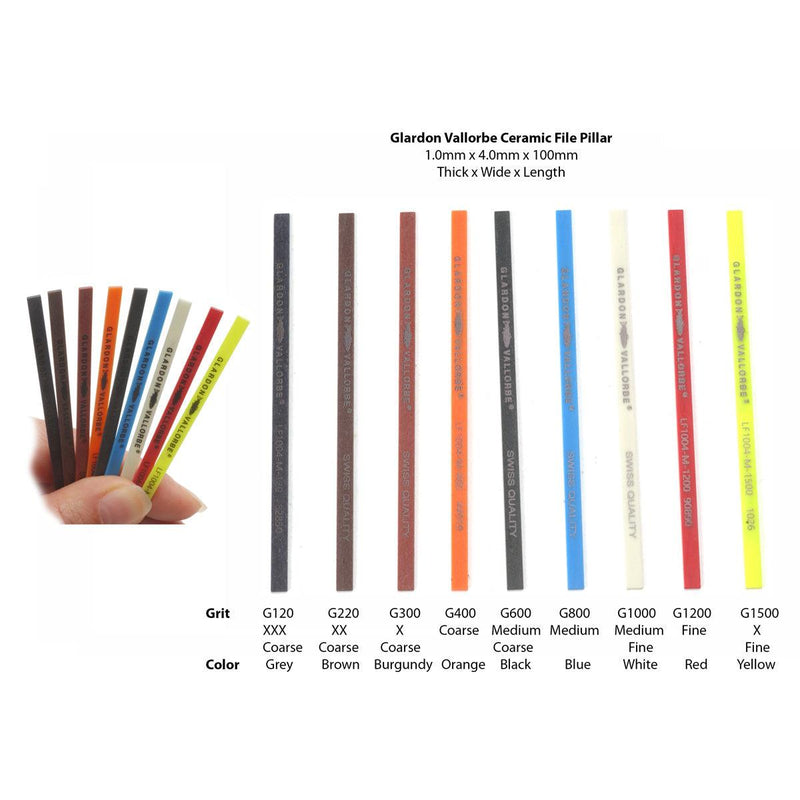 Glardon-Vallorbe Ceramic Fiber Files Pillar 1mm x 4mm x 100mm - Otto Frei