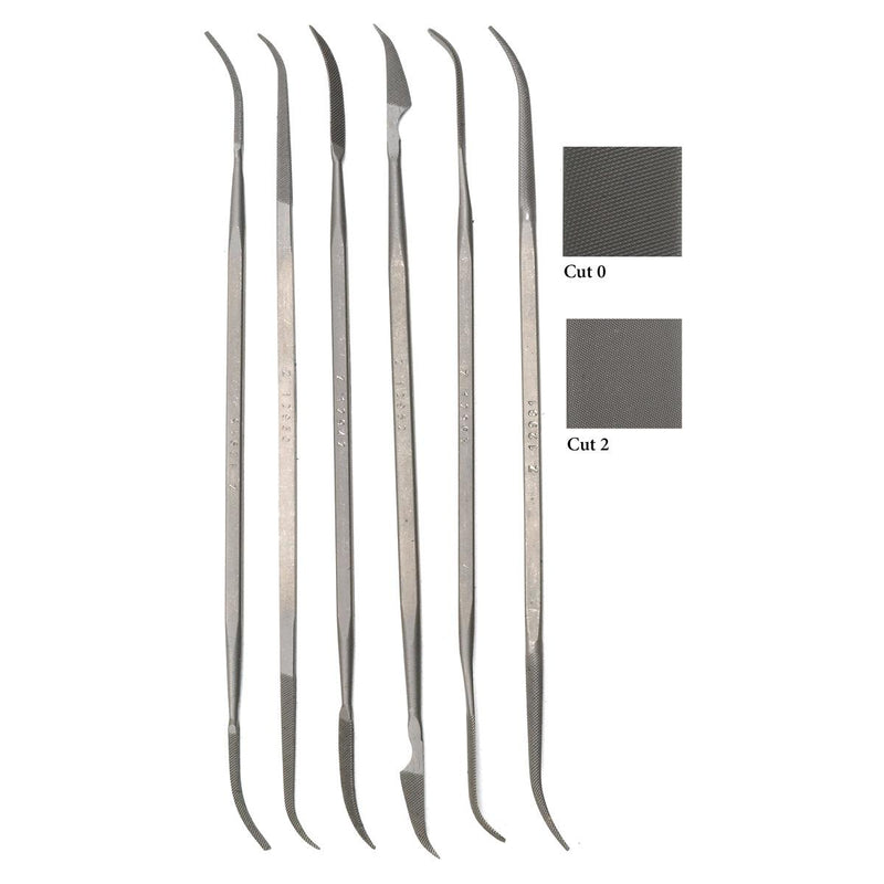 Glardon-Vallorbe LR12156 Set of 6 Riffler Files 6" (150mm) - Otto Frei