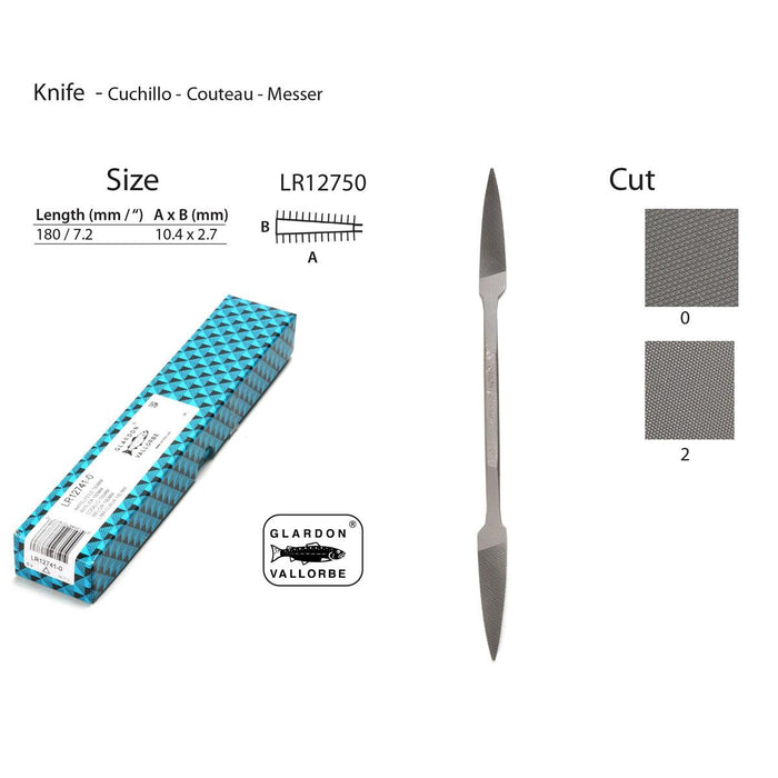 Glardon-Vallorbe LR12750- Knife Riffler File 7" (180mm) - Otto Frei
