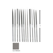 Glardon-Vallorbe Needle File Set of 12 - 4" (10cm) - Cut 2 Medium - Otto Frei