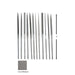 Glardon-Vallorbe Needle File Set of 12 - 4" (10cm) - Cut 2 Medium - Otto Frei