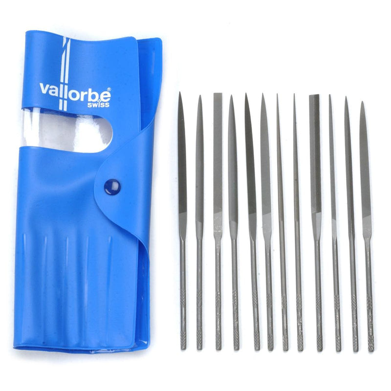 Glardon-Vallorbe Needle File Set of 12 - 5-1/2" (14 cm) - Cut 0 Coarse - Otto Frei