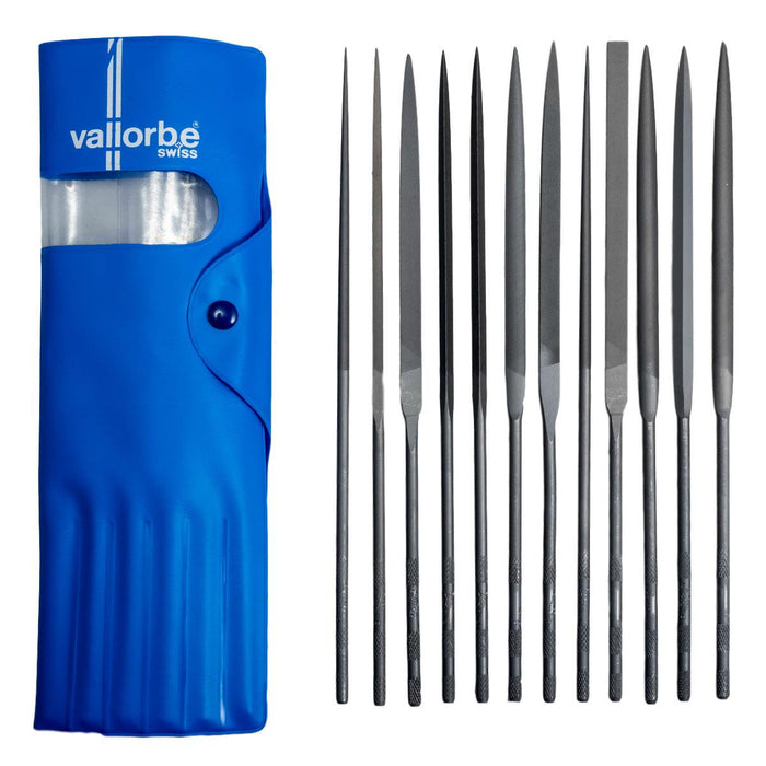 Glardon-Vallorbe Needle File Set Of 12 - 7-7/8" (20cm) Cut 2 Medium - Otto Frei