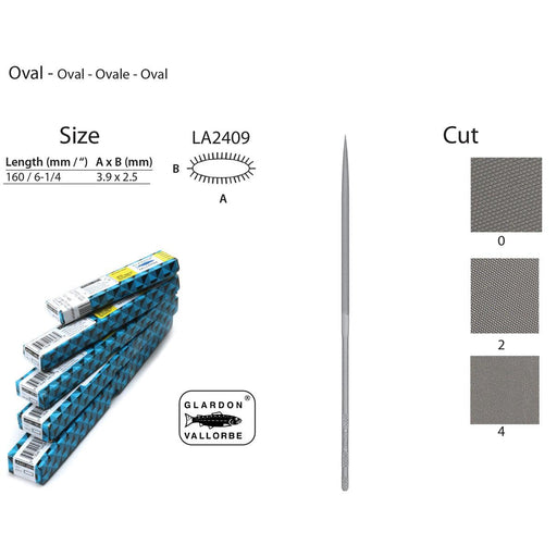Glardon-Vallorbe Oval Needle Files - LA2409 - Otto Frei