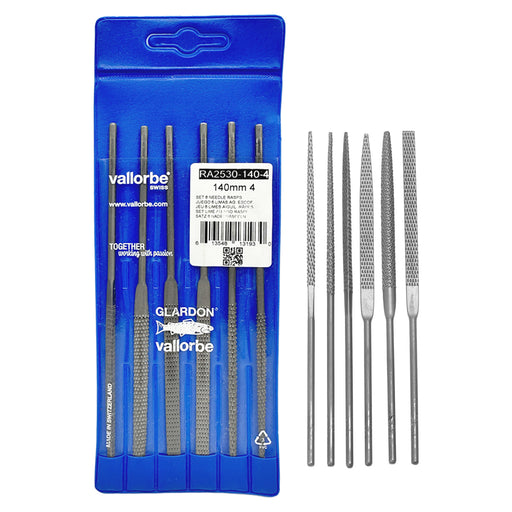 Glardon-Vallorbe RA2530-140-4 Swiss Made Wax Needle File Set Of 6 - Otto Frei