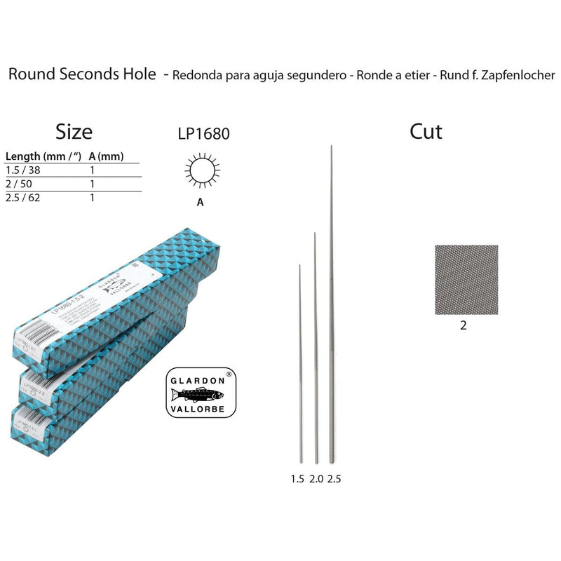 Glardon-Vallorbe Round Seconds Hole Precision Files - LP1680 - Otto Frei