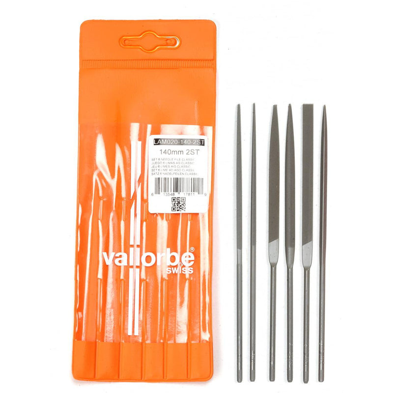 Glardon-Vallorbe Saver Needle File Sets of 6 - 5-1/2" (14cm) Cut 2 Medium - Otto Frei